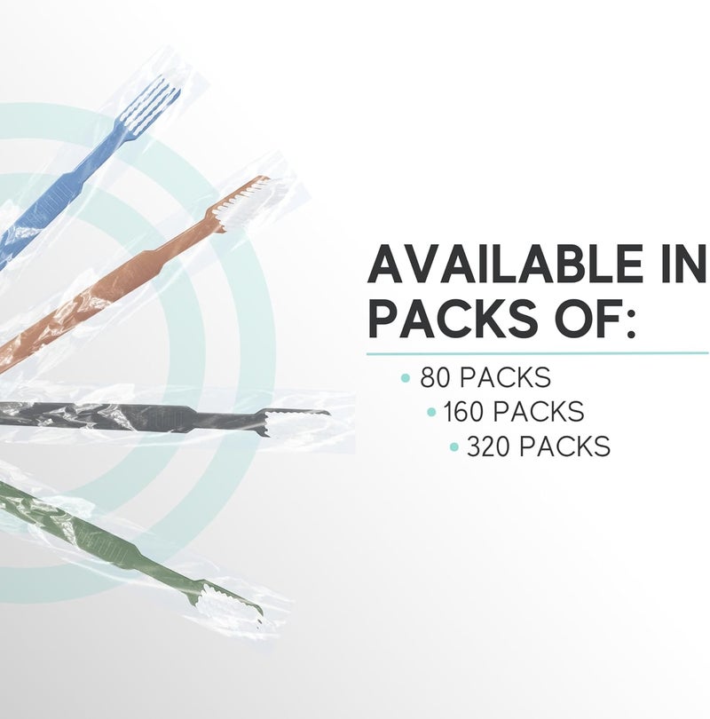 Avistar 80 Prepasted Disposable Toothbrushes Individually Wrapped - Single Use Pre Pasted Disposable Toothbrushes with Toothpaste Built in - Waterless Toothbrush for Travel, Guests, Hotel, & Camping - Image 2